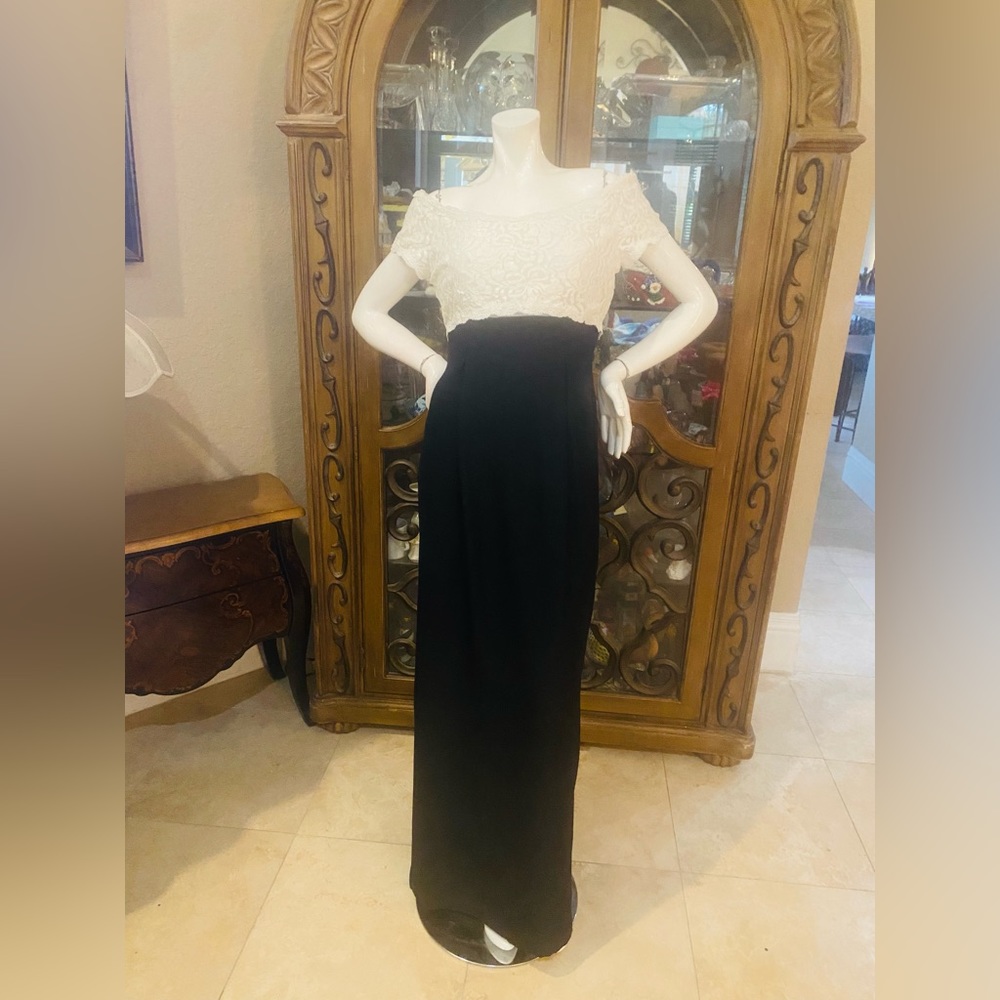 Vintage House of Bianchi Black/White Gown Dress